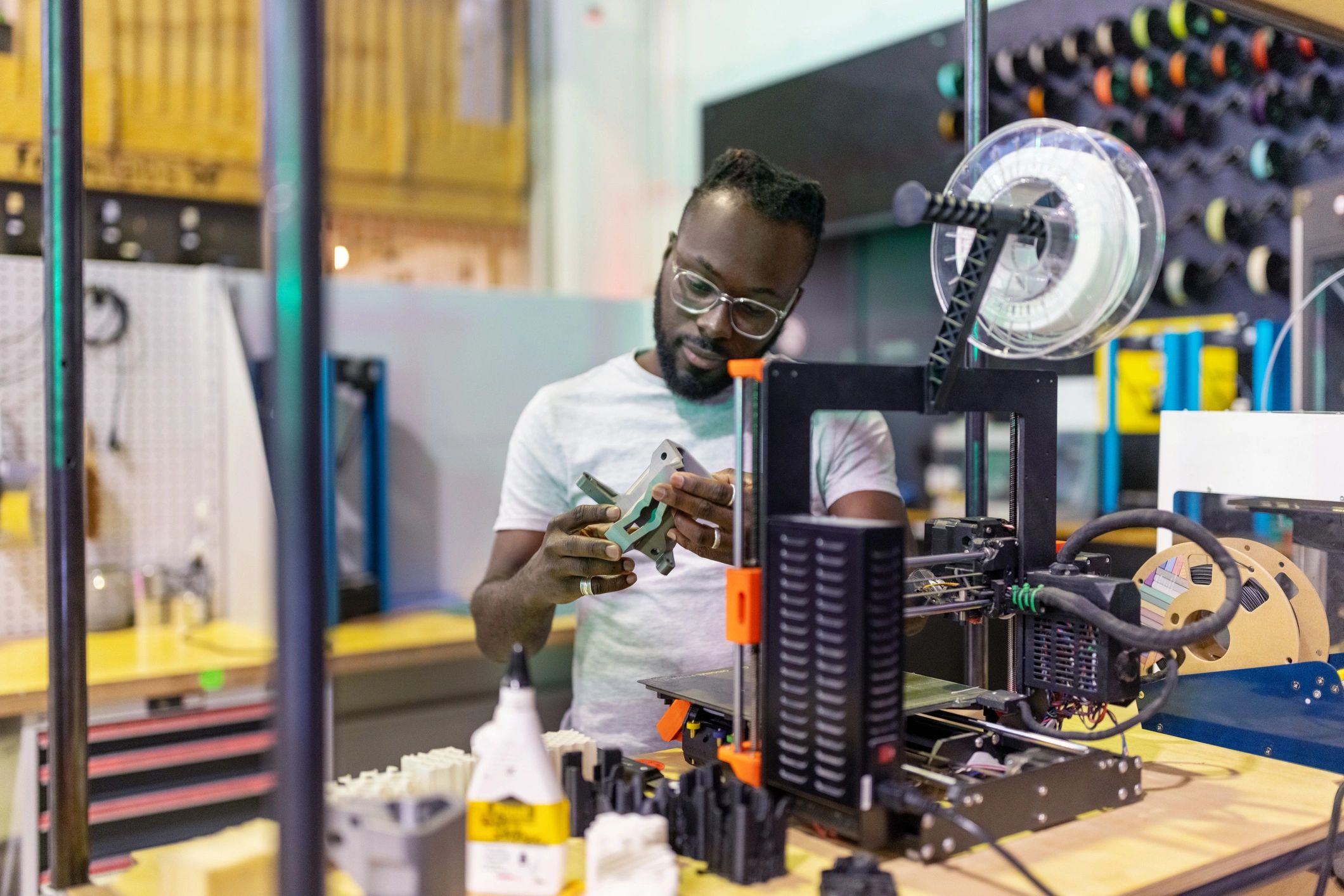 3D printing owner at work